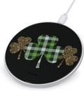 Checkered Plaid Clovers Leopard Print Phone Charger Magnetic Charging Pad Anti-Slip with USB Cable