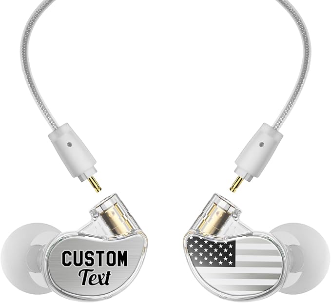 MEE audio Personalized M6 PRO in Ear Monitor Headphones for Musicians w/Engraved Metal Faceplates: Choose an Artwork and/or Add Custom Text Noise Isolating Professional Earbuds w/Replaceable Cables