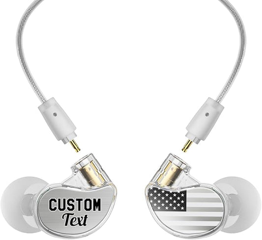 MEE audio Personalized M6 PRO in Ear Monitor Headphones for Musicians w/Engraved Metal Faceplates: Choose an Artwork and/or Add Custom Text Noise Isolating Professional Earbuds w/Replaceable Cables