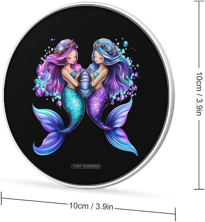 Mermaides Wireless Charger Anti-Slip Wireless Charging Pad Slim Charger Mat for Men Women