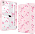 Teryeefi Case for iPad (A16) 11th Generation 11 inch (2025) &amp iPad 10th Generation 10.9 inch (2022) with Pencil Holder-[Auto Wake/Sleep] Premium Stand Case with Clear Back Cover Bow Pink P032