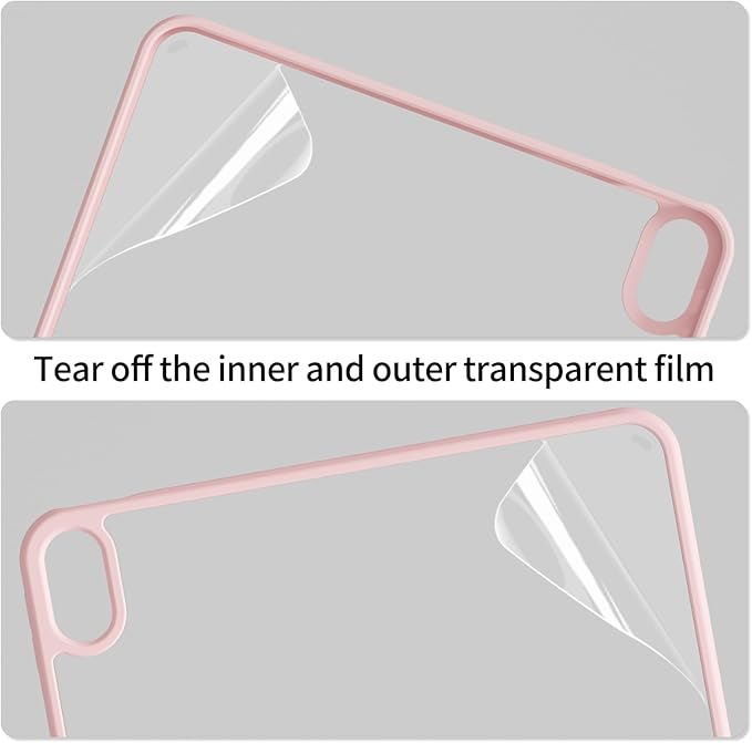 Y-Shaped Detachable Case for iPad (A16) 11th/10th Generation (2025/2022) Clear 360°Rotating Magnetic Back Multi-Stand &amp Shockproof Hybrid Cover for iPad 11/10 Auto Wake/Sleep Pink