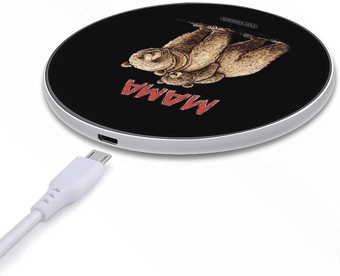 Mama Bear Wireless Charger Anti-Slip Wireless Charging Pad Slim Charger Mat for Men Women