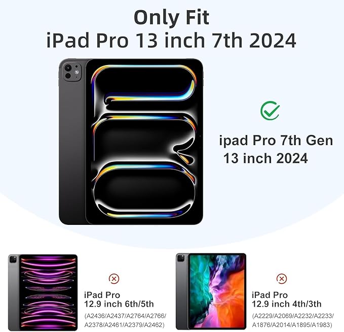 ALILANG Case for iPad Pro 13 inch M5/M4 (2025/2024) Tablet Case PU Leather Shockproof Folding Stand Cover with Card Holder and Pen Holder -Owl