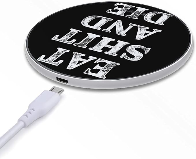 Eat Shit and Die Phone Charger Magnetic Charging Pad Anti-Slip with USB Cable