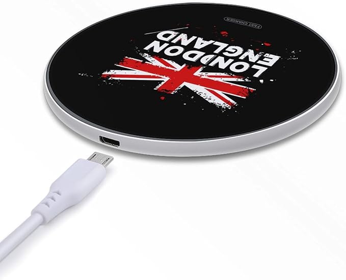 London England UK Flag Wireless Charger Anti-Slip Wireless Charging Pad Slim Charger Mat for Men Women