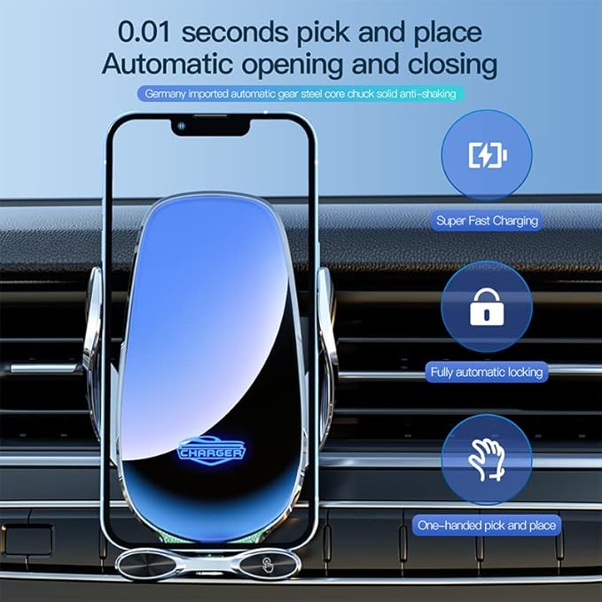 Car Phone Holder with Wireless Charging | Compatible with MagSafe | Adjustable &amp Secure Mount for All Smartphones