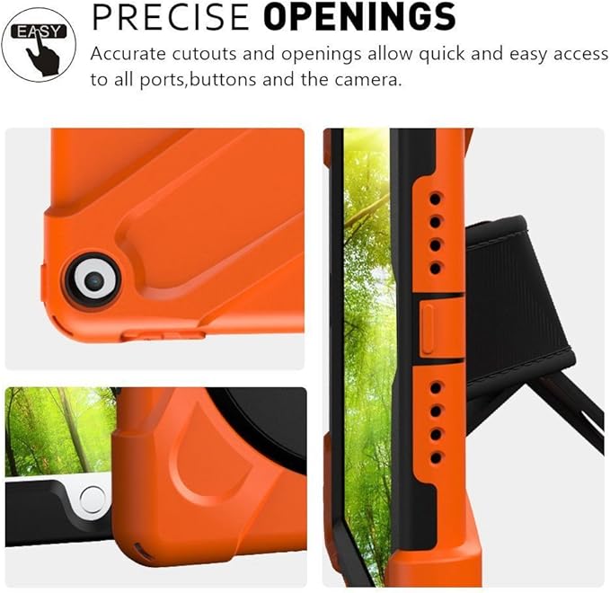 iPad Air Cases 1st Gen 9.7 Inch 2013 | TSQ iPad Air First Generation Case Triple Layer High Impact Absorbing Corner Protection Case w/Stand Hand Shoulder Belt for Boys Gilrl for iPad Air 1 Orange