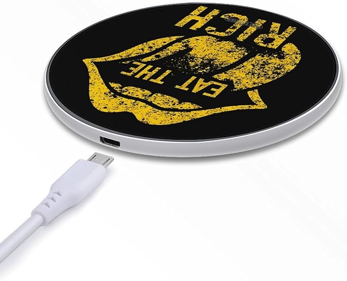 Eat The Rich Fast Portable Charger 10W Funny Graphic Phone Charging Pad with USB Cable