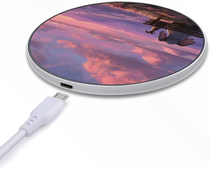 Elephant Dog Sunset Fast Portable Charger 10W Funny Graphic Phone Charging Pad with USB Cable