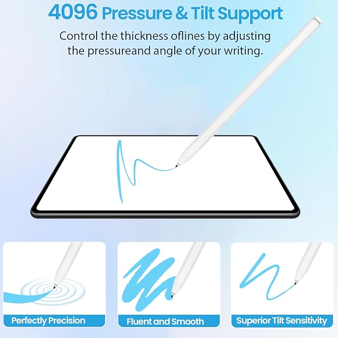 EMR Stylus Pen for Remarkable 2 / Remarkable 1 Kindle Scribe BOOX Tablets Battery-Free with Digital Eraser 4096 Pressure Levels Magnetic Pen Holder 6 Replacement Nibs Included White