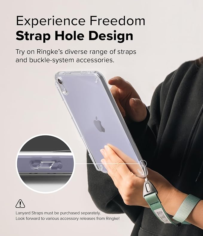 Ringke Fusion [Overcharge Prevention] Compatible with iPad mini 6 Case (6th Generation) and iPad mini A17 Pro Case Transparent Hard Back TPU Bumper Cover with Pen Holder - Clear