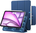 ESR for iPad Air 13 Inch Case M4/M3/M2 (2026/2025/2024) iPad Pro 12.9 Case Powerful Magnetic Attachment Slim Trifold Stand Case Supports Pencil Pro &amp Pencil (USB-C) Rebound Series Dark Blue