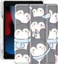 Idocolors Cute Kawaii Penguin Pad Case for 7.9 Inch iPad mini 4/iPad mini 5 Clear TPU Trifold Stand Back Cover with Pencil Holder Auto Wake/Sleep Foldable Shockproof Protective Case