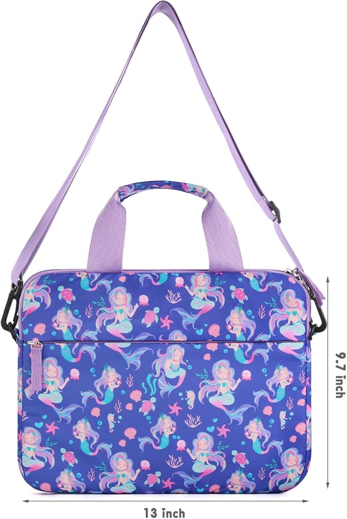 Kids Tablet Bag for Girls Kids Tablet Carrying Case for Fire HD 10 HD 8 Fire 7 Sleeve Bag Kid Kindle Bag iPad Bag for Kid Mermaid Purple