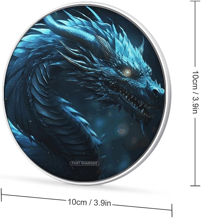 Cyan Dragon Wireless Charger Fast Wireless Charging Pad with USB Cable 10W Anti-Slip Magnetic Wireless Charger Portable Slim Charger Puck Travel Charging Station