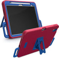 Incipio - Kids Silicone Bumper Case for iPad 10th Gen &amp A16 4ft Drop Protection Built-in Kickstand Easy-Grip Handles Durable Protective Cover (Red/Blue)
