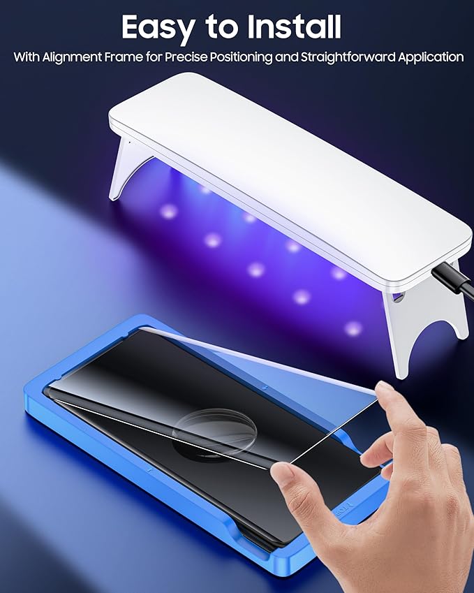 UV Screen Protector for OnePlus 10 Pro - 3 Pack Tempered Glass [9H Scratch Resistant] Sensitive Touch Fingerprint-ID Compatible [Easy to Install] With Alignment Frame