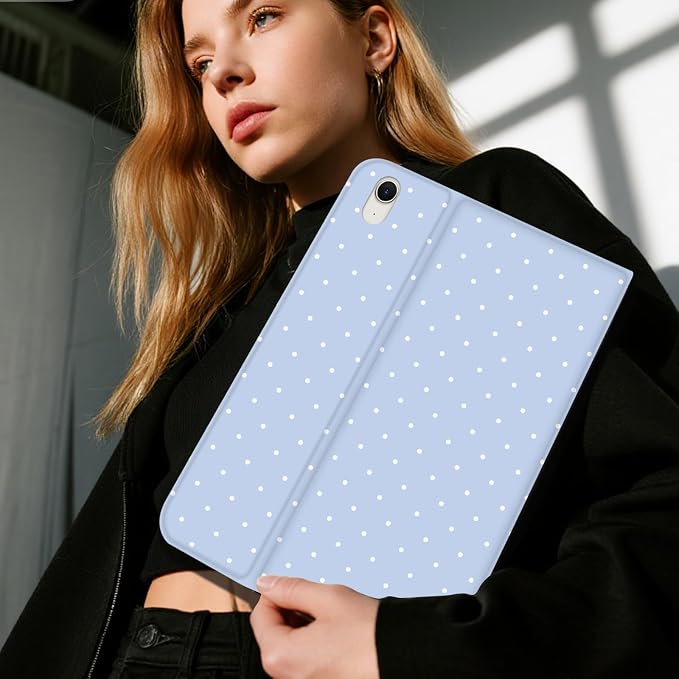 White Dots Sky Blue