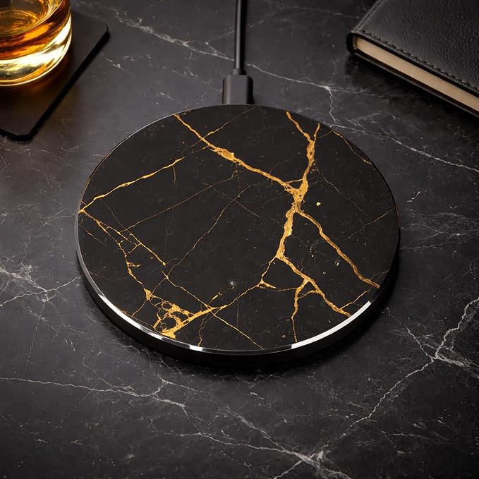 Black with Gold Veins