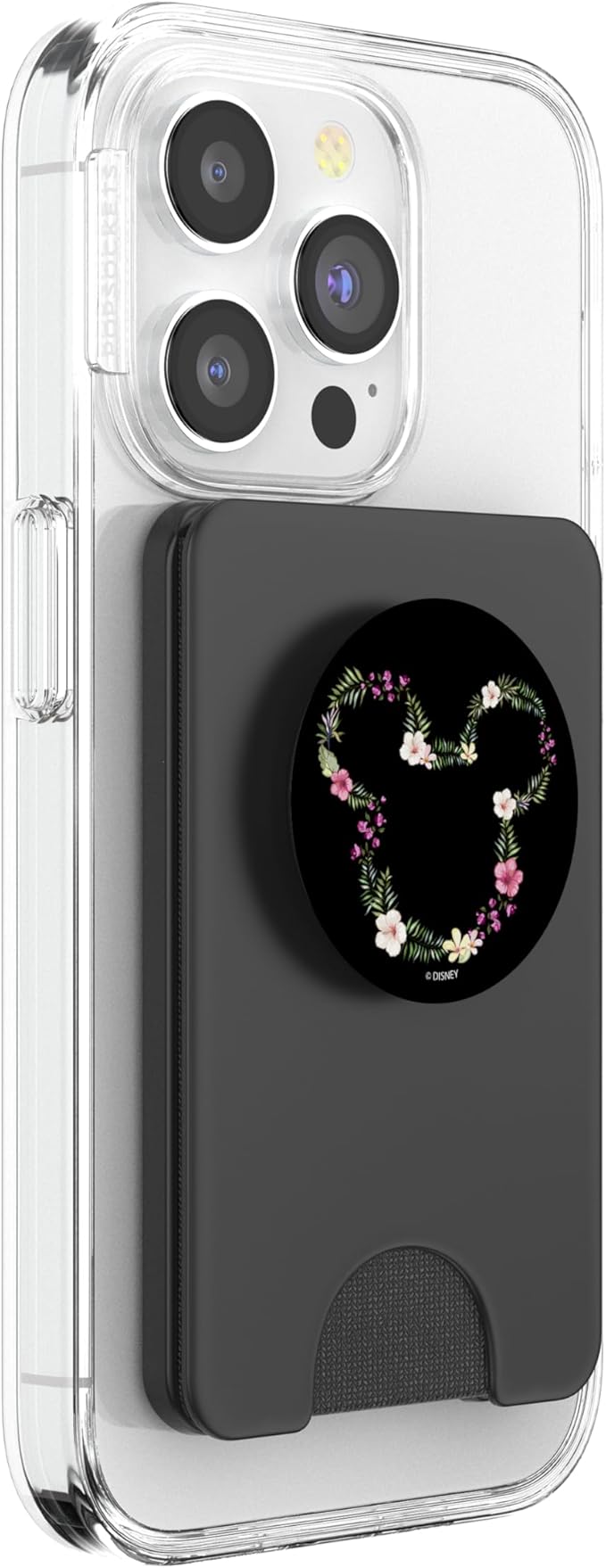 Disney Mickey &amp Friends Mickey Hawaiian Floral Outline Ears PopSockets PopWallet for MagSafe
