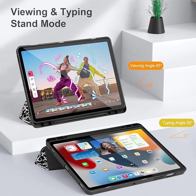 Tuiklol Case for Samsung Galaxy Tab S9 FE (5G) 10.9 inch &amp Tab S9 11 Inch 2023 Release Built-on S-Pen Holder Slim Hard Shell Case Smart Trifold Stand Cover Auto Wake/SleepBlack Book