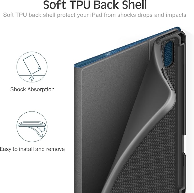 KingBlanc for iPad mini 7 (A17 Pro) Case iPad mini 7th/6th Generation Case (2024/2021 8.3-inch) with Pencil Holder PU Leather Stand Cover Auto Sleep/Wake Multi-Angle for Viewing/Typing Blue