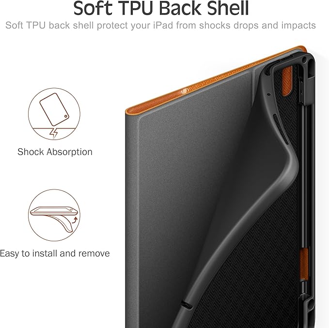 KingBlanc for iPad Air 13-inch Case (M4 2026/M3 2025/M2 2024) with Pencil Holder PU Leather Durable Protective Stand Cover Auto Wake/Sleep Multi-Angle for Viewing/Typing Magnetic Clasp Brown