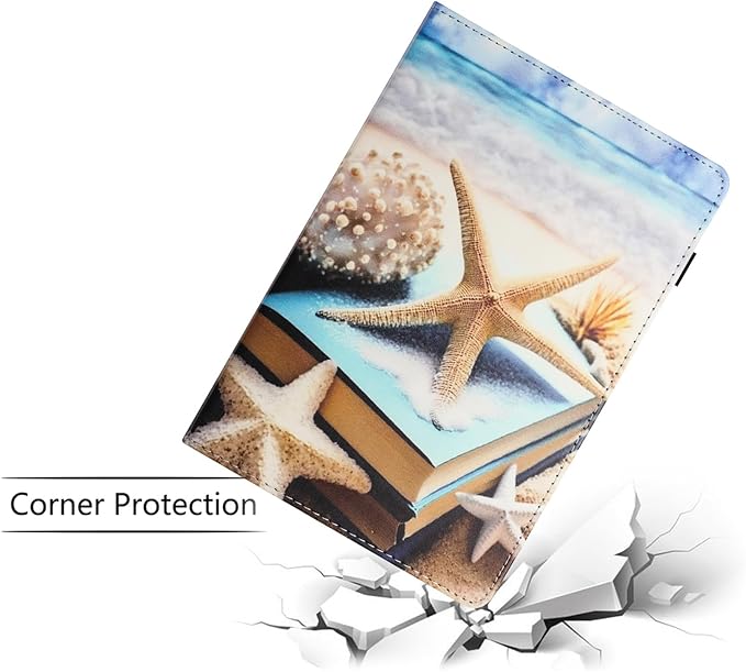 Case for Amazon Kindle Fire Max 11 Tablet (13th Generation2023 Release) 11 with Pencil Holder &amp Folio Stand Magnetic Smart PU Leather Shockproof Cover [Auto Sleep Wake] Beach Starfish