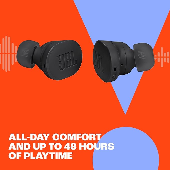 JBL Tune Buds - True wireless Noise Cancelling earbuds JBL Pure Bass Sound Bluetooth 5.3 4-Mic technology for Crisp Clear Calls Up to 48 hours of battery life Water and dust resistant (Blue)