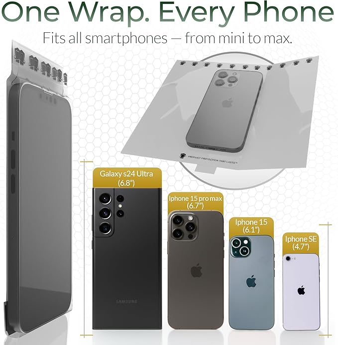 WynnShield™ Protective Phone Case Wrap Powered by Microban® -10 Packs - Ultra-Thin Easy Apply Contact Film for Phones Scratch-Resistant Easy Removal Enhanced Device Hygiene