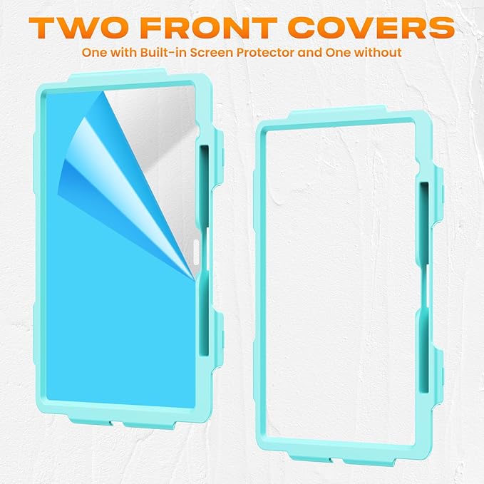 SEYMAC stock Case for iPad Air 13-inch M4-M2 2026-2024 (Gen 8-6) Shockproof Heavy Duty Case with Screen Protector Pencil Holder Rotating Stand Hand Strap Shoulder Strap SkyBlue
