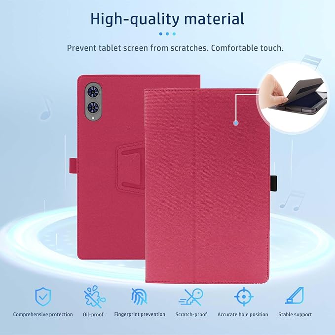 Case for TECLAST T65 Tablet 13.4inchNOUKAJU Tablet Protection CoverFolding Stand with Pencil Holder and Wrist StrapDrop-ResistantProtection Case for TECLAST T65(Red)