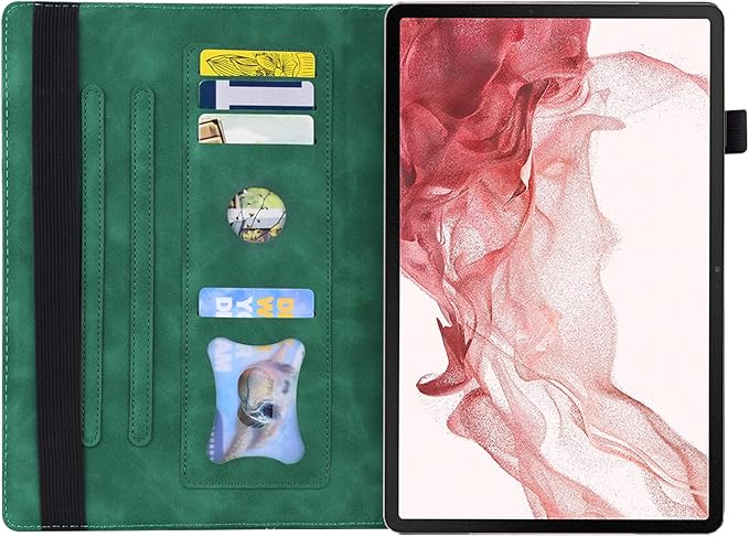 Case for Samsung Galaxy Tab S11 Ultra 14.6 inch 2025 Folio Stand Cover PU Leather Flip Shell with Card SlotShockproof Protective Case for Galaxy Tab S11 Ultra (SM-X930/X936B) Tablet Green