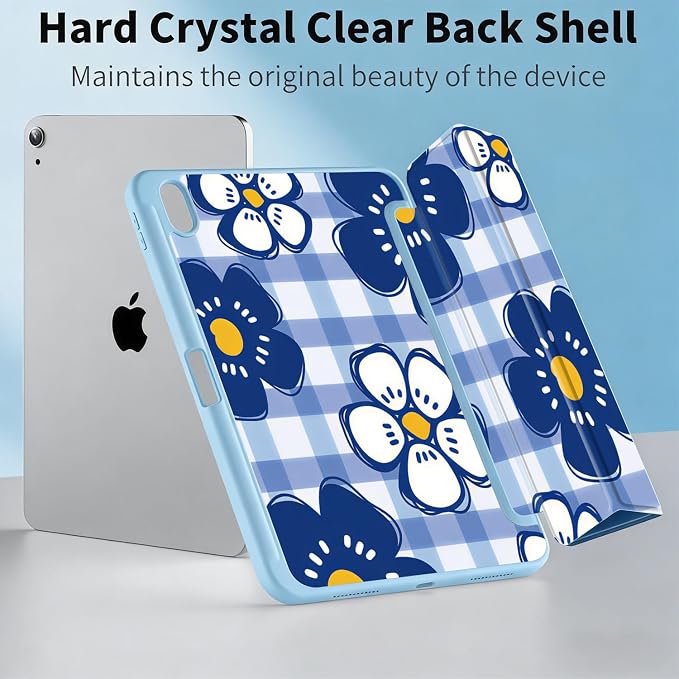 Blue Checkered & Floral