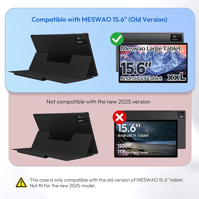 MESWAO 2024 15.6 Inch Tablet Case New Upgraded Protective Case Only for 15.6 Inch Tablet Black