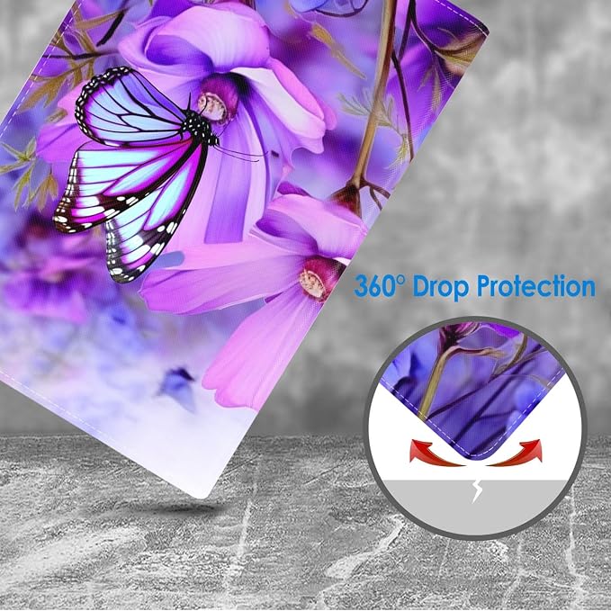 Purple Flowers and Butterfly