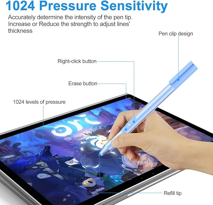 Pen for HP Omnibook Digital Stylus Pen for HP Envy Pavilion Spectre x360 Touchscreen Laptop with MPP 1.51 Palm Rejection 1024 Pressure 2500H Working Time 2 Buttons