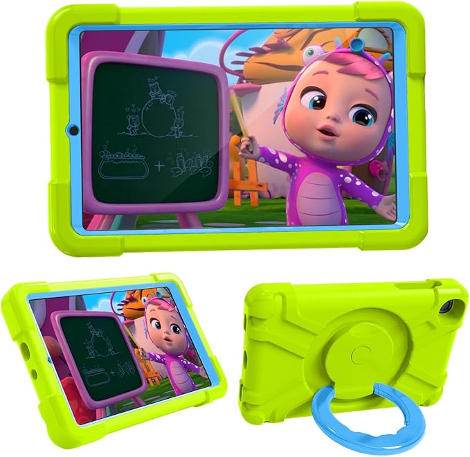 Compatible with Samsung Galaxy Tab A 8.0 (2019) Tablet CaseRugged Kids Case with Stand Lightweight Shockproof Kids Friendly Tablet Cover Grass Green+Blue