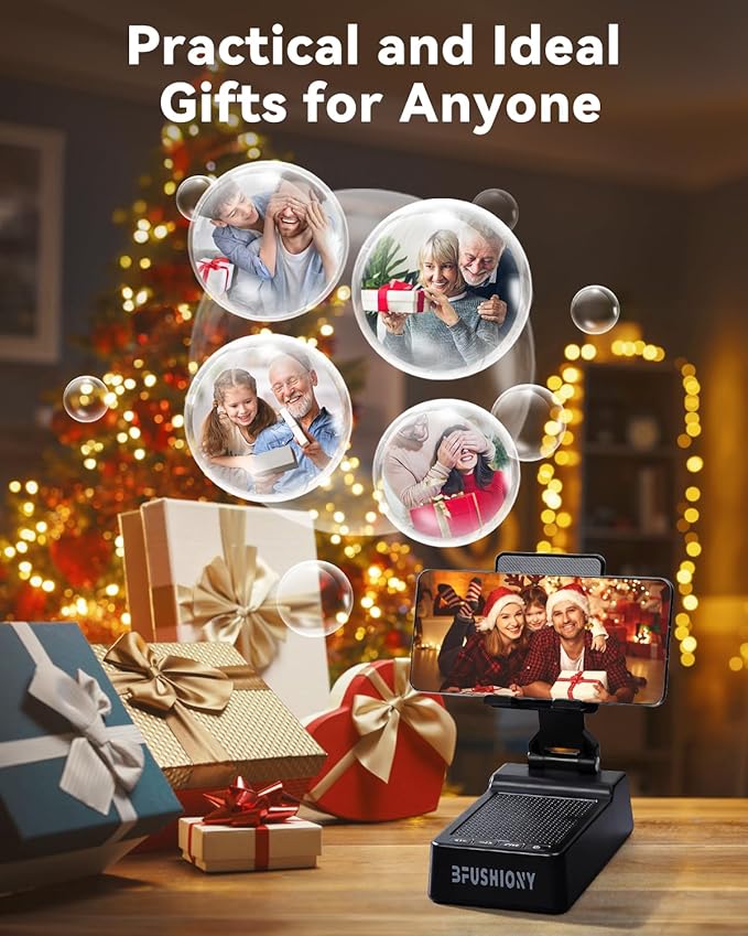 Father's Day Gifts for Dad Birthday Gifts for Men Women 4 in 1 Cell Phone Stand with Bluetooth Speaker Dual Connect Stocking Stuffers White Elephant Gifts for Adults (2 Pack)