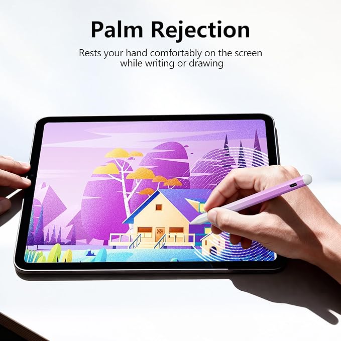 Stylus Pen for iPad 6th-11th Generation-2X Fast Charge Active Pencil Compatible with 2018-2025 Apple iPad Pro 11/12.9/M4 iPad Air 3/4/5/M2/M3iPad mini 5/6 Gen-Gradient White Pink