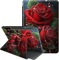 Case for Samsung Galaxy Tab S10 Plus/S9 FE Plus 12.4 with S Pen Holder-360 Rotating Multi-Angle Viewing Protective Cover with Auto Sleep/Wake for S9 Plus-Red Rose