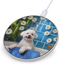 Cute Bichon Frise Bathroom Wireless Charger Anti-Slip Wireless Charging Pad Slim Charger Mat for Men Women