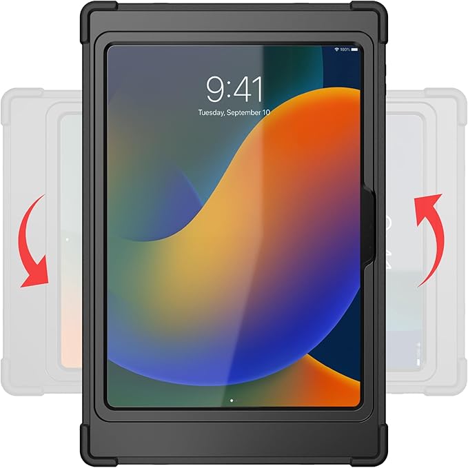 CTA Digital iPad Wireless Charging Case - CTA Wireless Magnetic Charging Case and Base with Splash-Proof Impact-Resistant Thick Silicone Cover for iPad 10th Generation 10.9” (PAD-ICCB109)