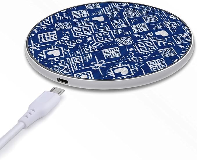 Traditional Geometric Ethnic Phone Charger Magnetic Charging Pad Anti-Slip with USB Cable