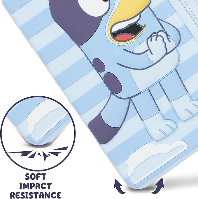 Bluey Kids iPad Case - 10.2 Case for iPad 9th/8th/7th Generation - 2019/2020/2021 Tablet Cover with Stand Shockproof Silicone Protector