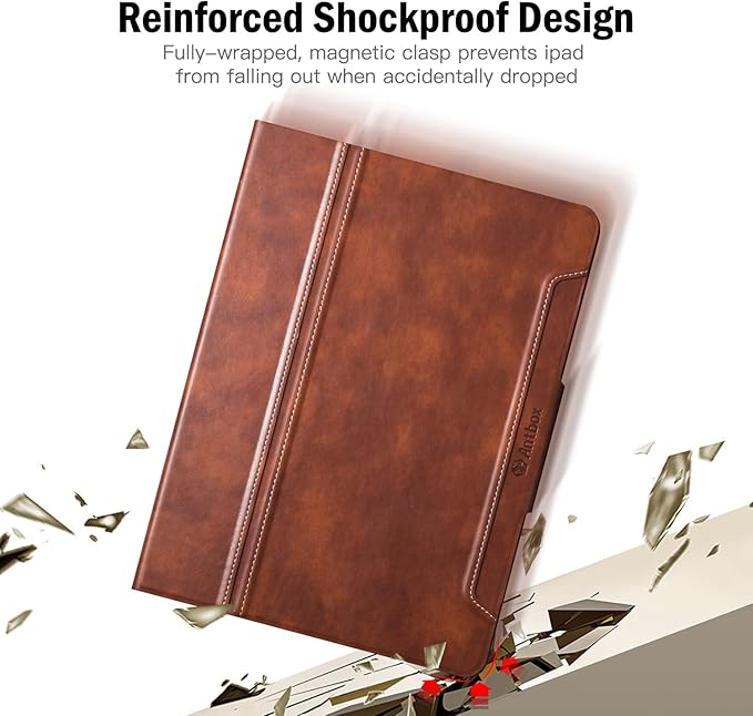 Antbox Case for iPad mini 7 A17 Pro iPad mini 7th/6th Generation Case (2024/2021) with Pencil Holder Vegan Leather Smart Cover with Auto Sleep/Wake Stand Function