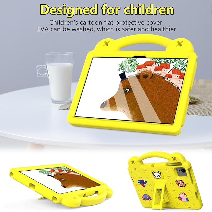 for Revvl Tab 2 Case 10.1 inch 2025 Kids EVA Tablet Cover with Strap Stand Handle for Tmobile Revvl Tab 2 5G Case Yellow