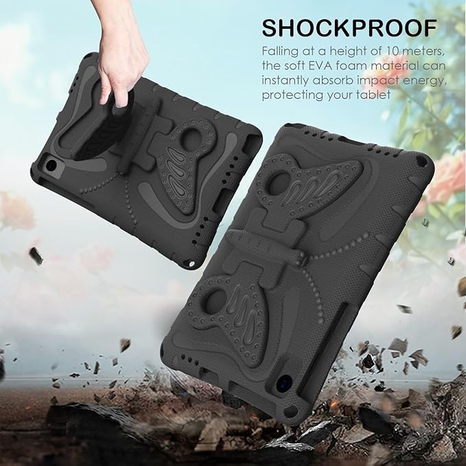 Case Compatible with Lenovo Tab M10 Plus 10.3 Inch/K10 10.3 TB-X606F/TB-X606X/TB-X6C6F/TB-X6C6XLightweight Shockproof Case EVA Foam Cover Stand Cover for Boys Girls(Black)
