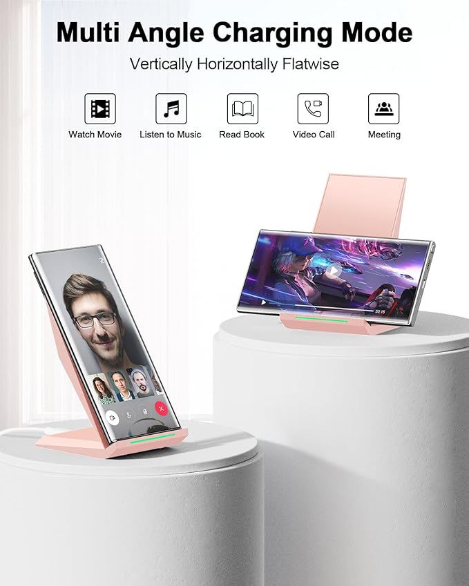 NANAMI Wireless Charger 2 Pack - Fast Wireless Charging Stand for iPhone 17/17 Air/16/16 Plus/16 Pro Max/16 Pro/15/14/13/12 Phone Charger Compatible Samsung Galaxy S26/S25/S24/S23/S22/S21Pixel 6/5